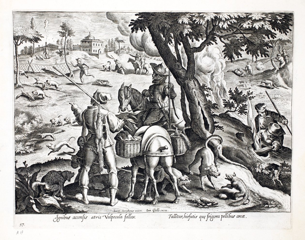 Röker svarta rävar ur sina hålor, illustration från 