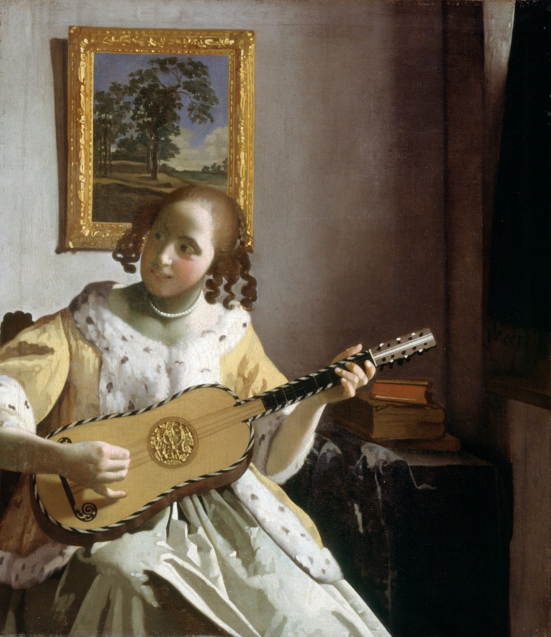 The Guitar Player (olja på duk) av Jan Vermeer van Delft