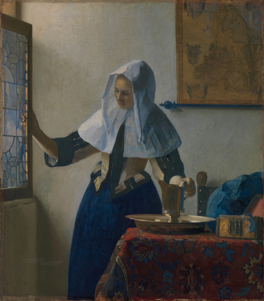Ung kvinna med en vattenkanna, ca 1662 (olja på duk) av Johannes Vermeer