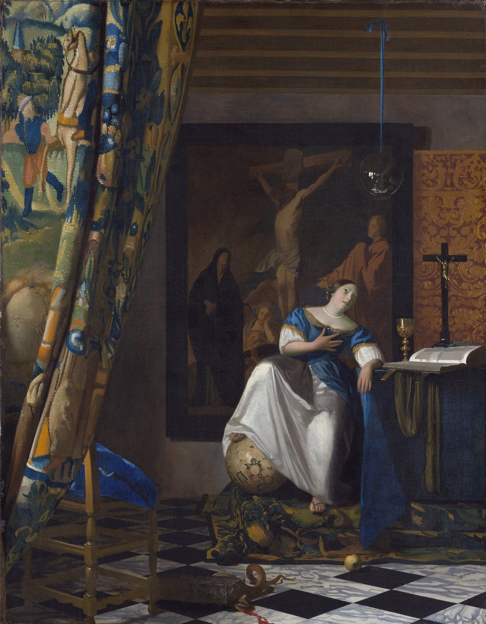 Allegory of Faith - Målning av Johannes Vermeer (Vermeer de Delft) (1632-1675), Olja på duk av Johannes Vermeer