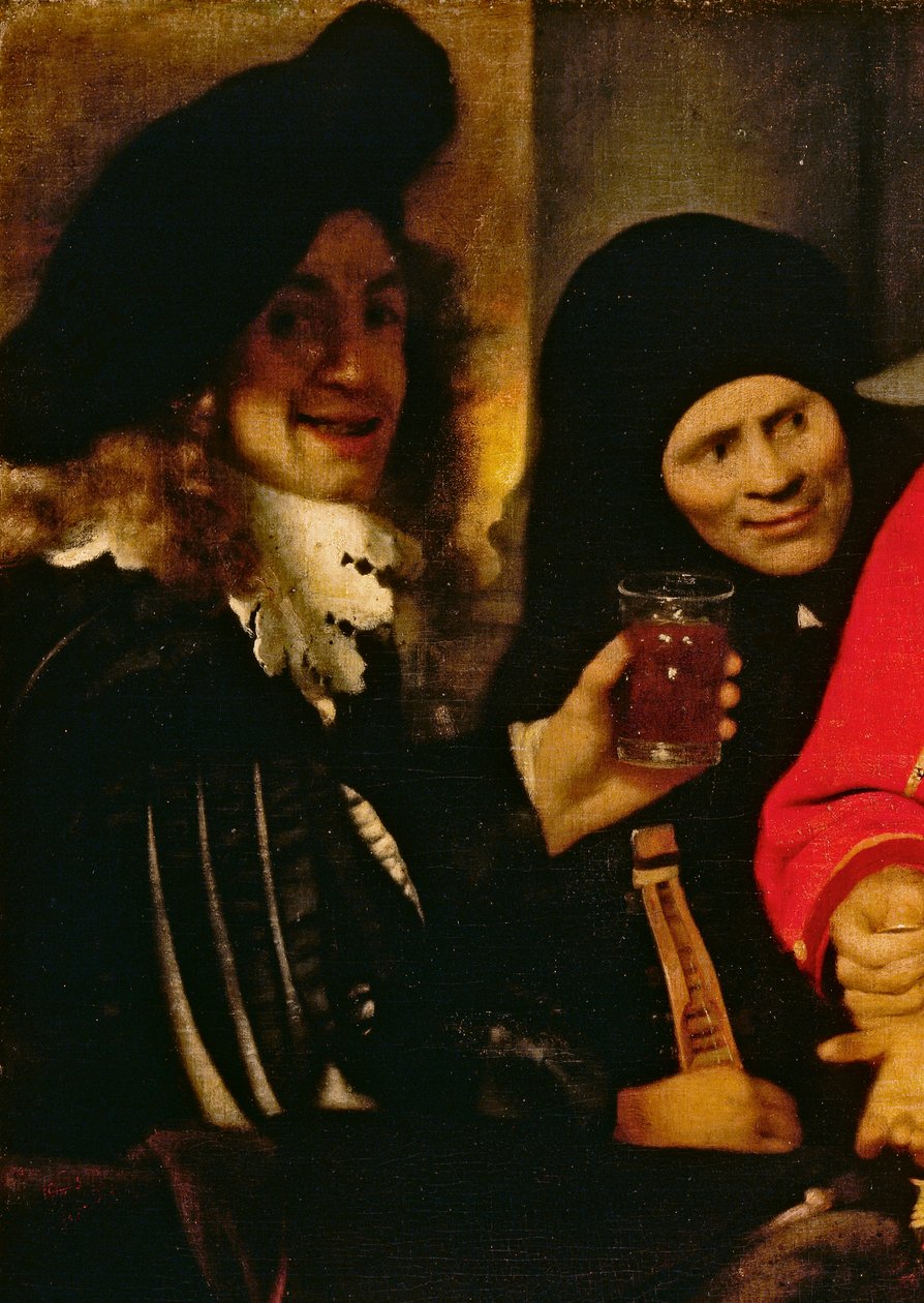 Musiker och Procuress, detalj från The Procuress av Jan Vermeer van Delft