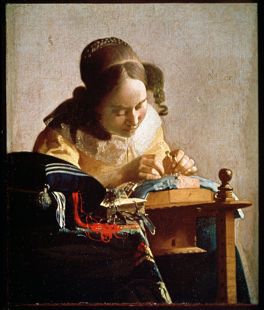 Lacemakaren, ca 1658-1660 (olja på duk) av Jan (1632 75) Vermeer