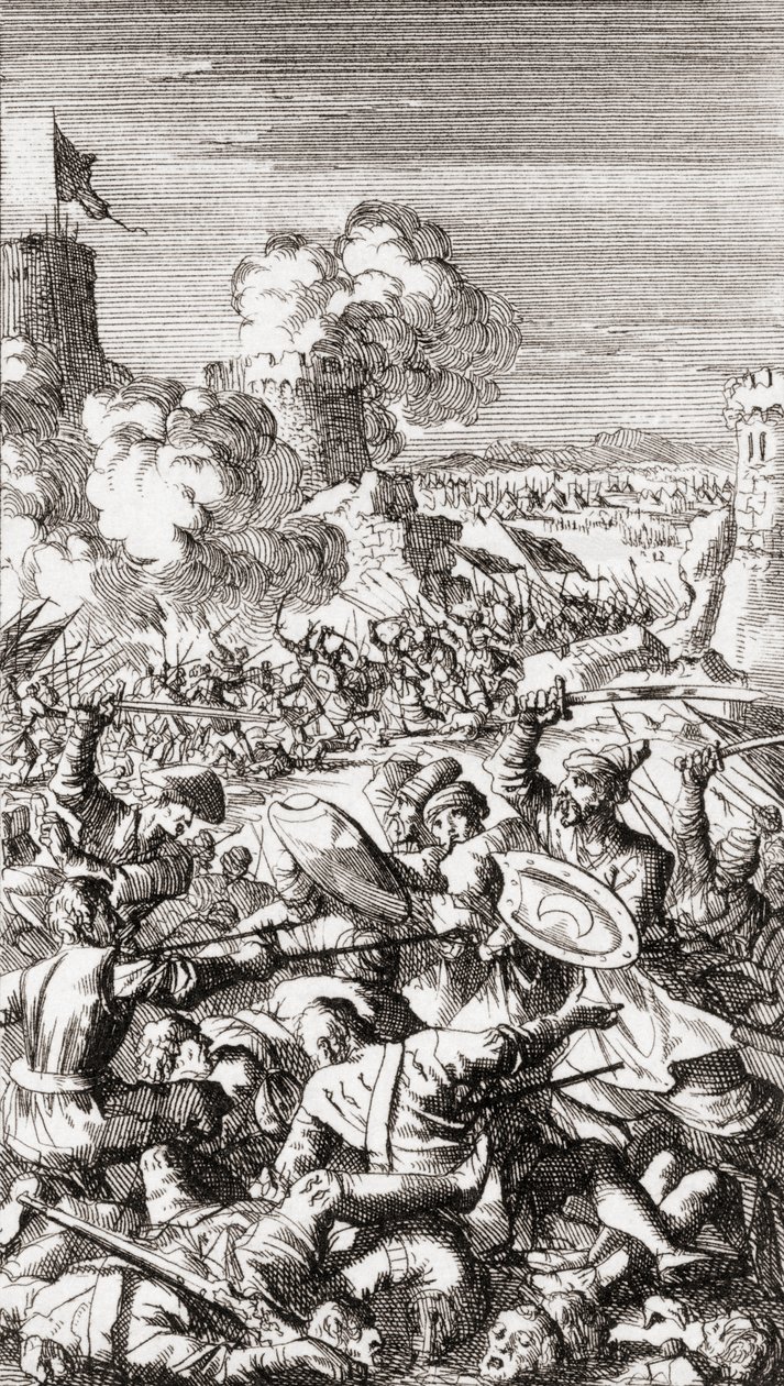 Belägring av Nicosia, Cypern, av ottomanerna av Jan (after) Luyken