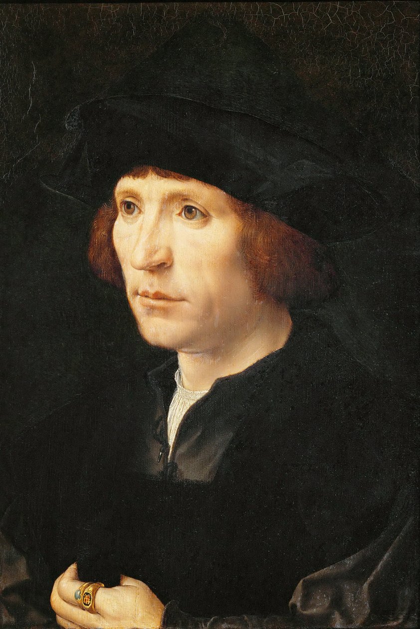 Porträtt av en man - Jan Gossaert (Gossart, dit Mabuse) (ca 1478-1532). Olja på trä, c. 1527-1530. Mått: 40x27,5 cm. Konsthistoriska museet, Vienne av Jan (c.1472 c.1533) Gossaert