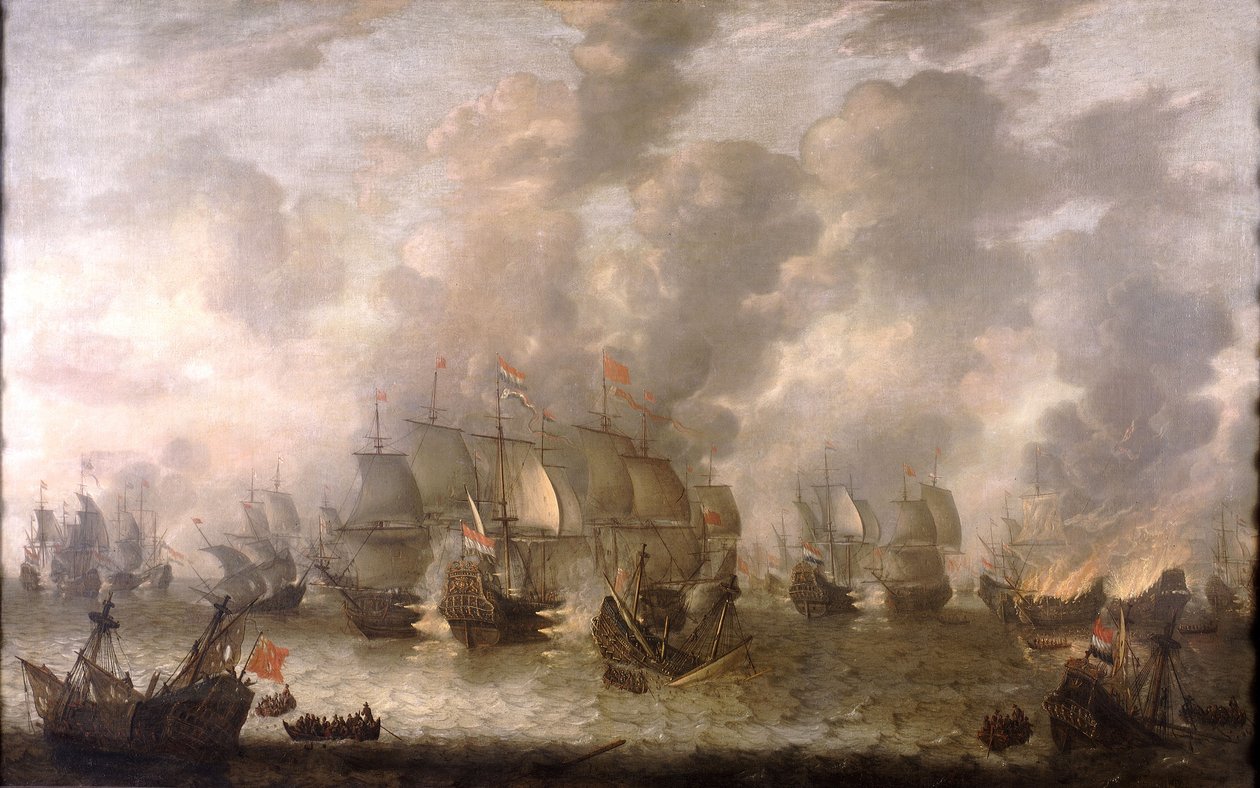 Slaget vid Scheveningen, 31 juli 1653, ca 1654 (olja på duk) av Jan Abrahamsz. Beerstraaten