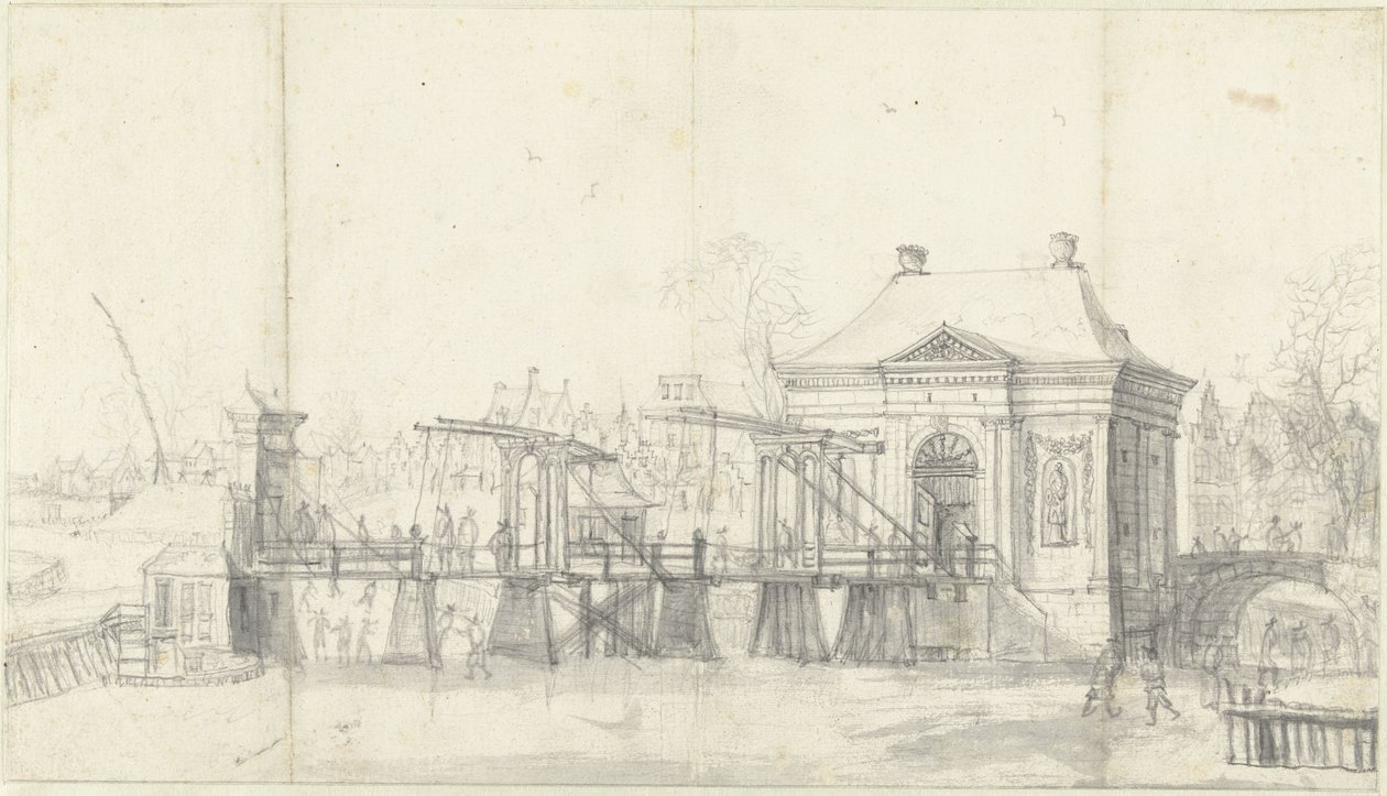 Heiligewegspoort i Amsterdam på vintern av Jan Abrahamsz. Beerstraten