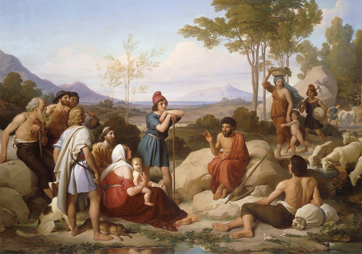 Aesop berättar en fabel, av Jan Adam Janszoon Kruseman