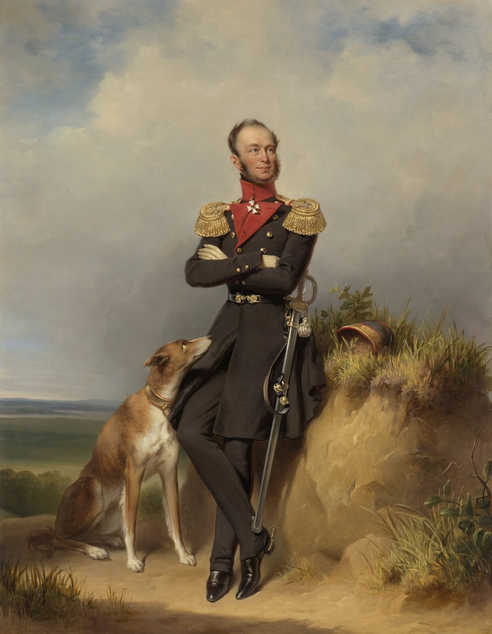 Porträtt av Vilhelm II, kung av Nederländerna av Jan Adam Janszoon Kruseman