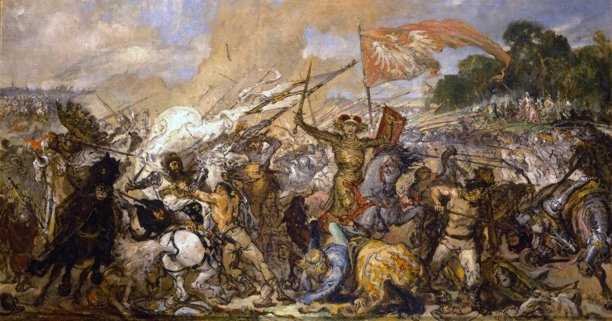 Slaget vid Grunwald sketch av Jan Alojzy Matejko