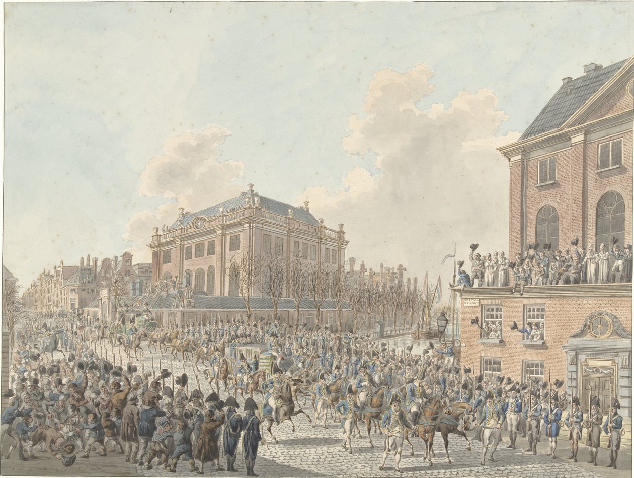 Louis Napoleons ankomst till Amsterdam den 20 april 1808 av Jan Anthonie Langendijk Dzn (signed by artist)