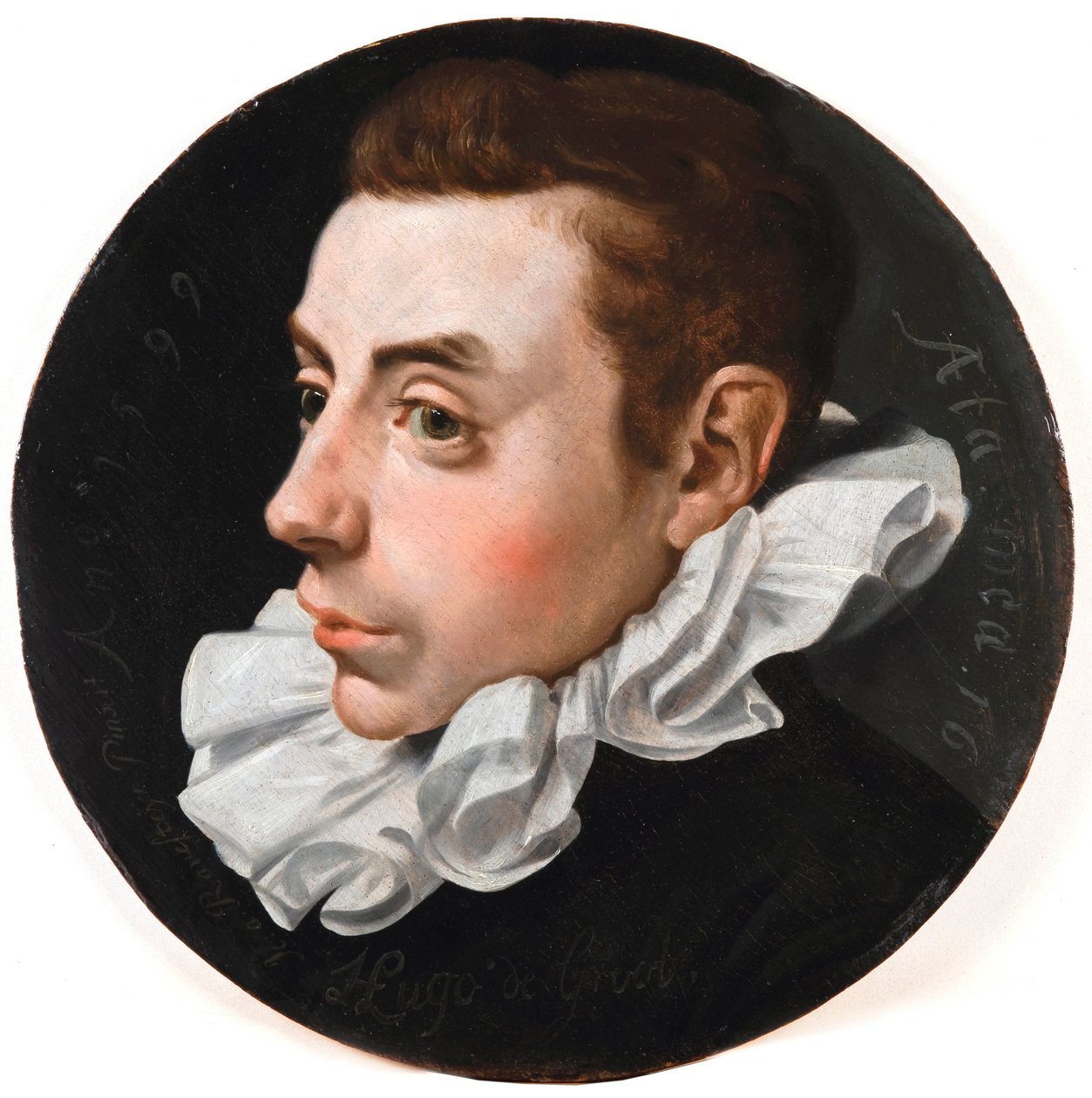 ""Porträtt av Hugo Grotius vid sexton års ålder"" (Huig de Groot eller Hugo de Groot av Jan Anthonisz. van Ravesteyn