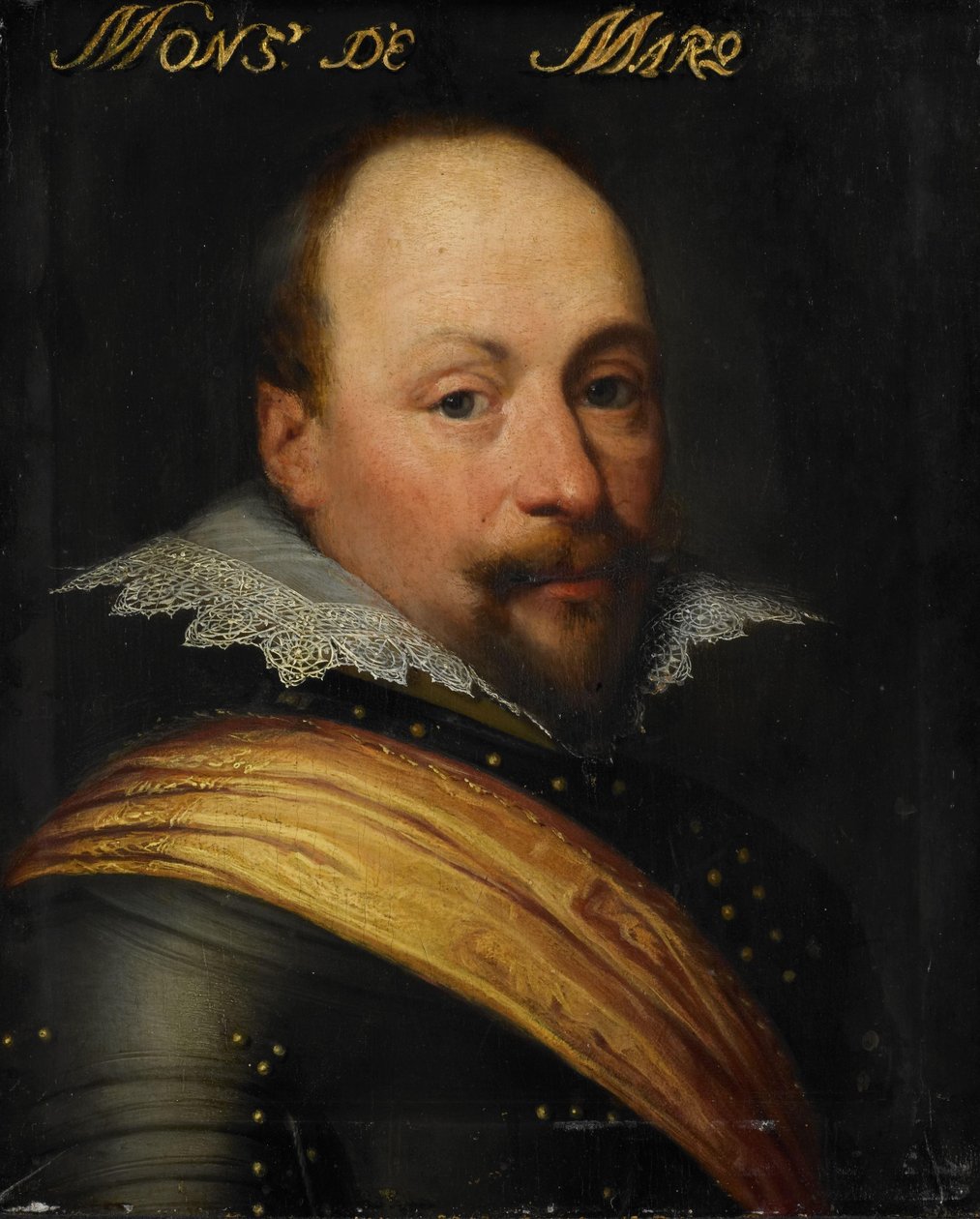 Porträtt av Daniël de Hertaing, herre av Marquette, guvernör i Oostende av Jan Antonisz van Ravesteyn (workshop of)