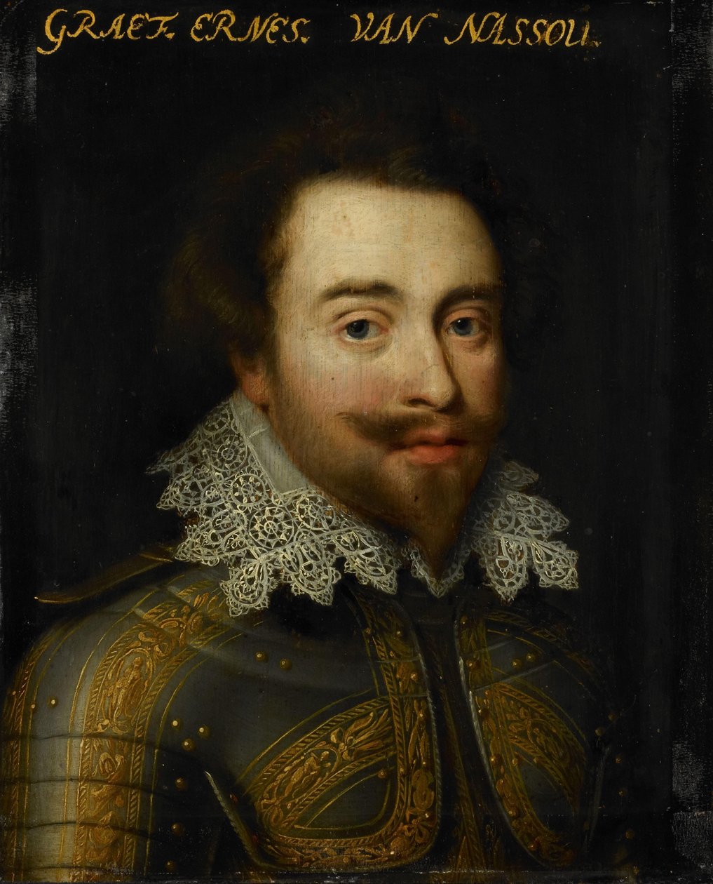 Porträtt av Johan Ernst I, greve av Nassau-Siegen av Jan Antonisz van Ravesteyn (workshop of)