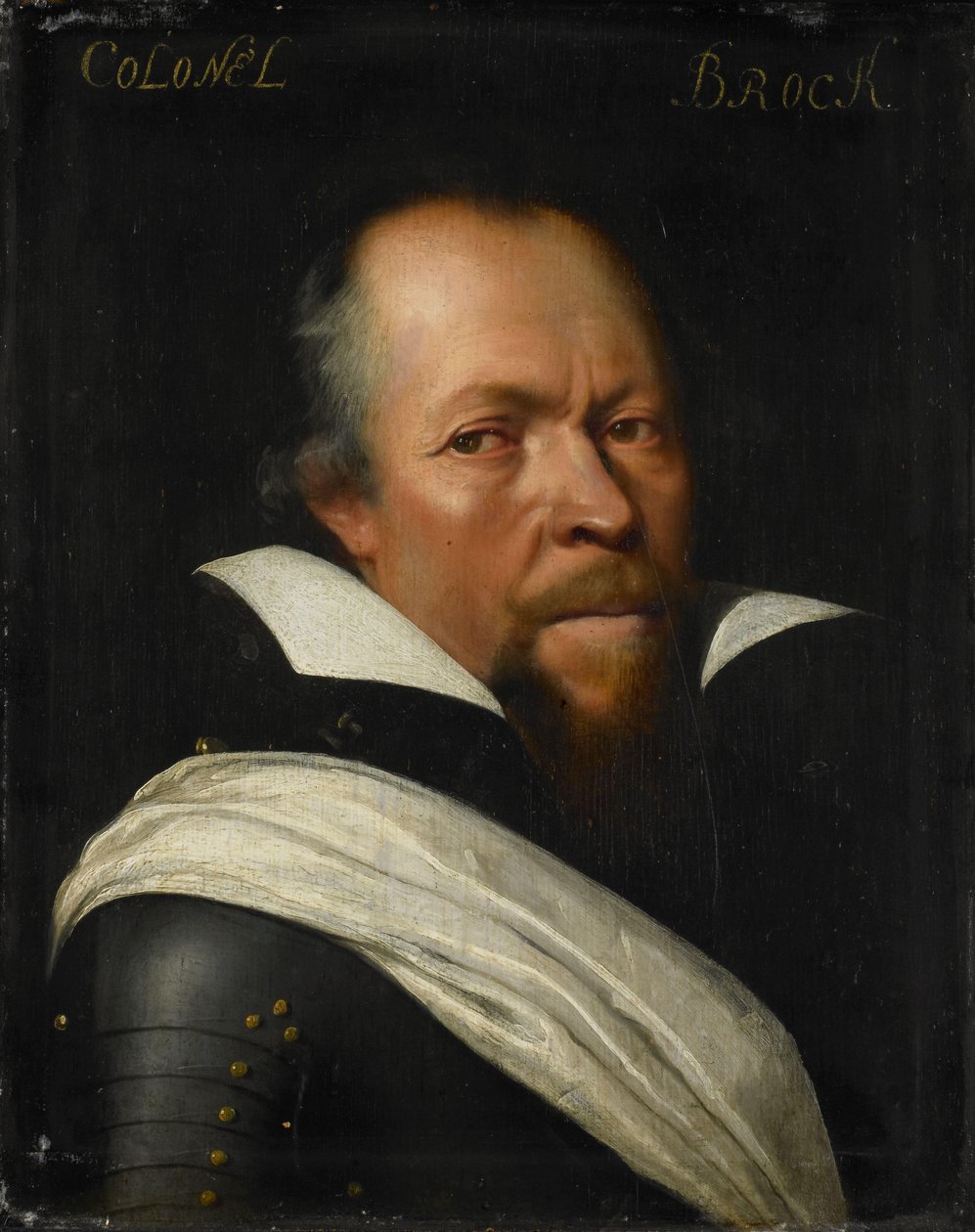 Porträtt av Sir William Brog, överste för Old Scotch Guards av Jan Antonisz van Ravesteyn (workshop of)