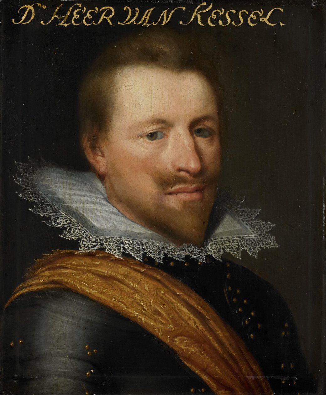 Porträtt av Willem Adriaen, greve van Hornes, Lord of Kessel och Westwezel, General of Artillery av Jan Antonisz van Ravesteyn (workshop of)