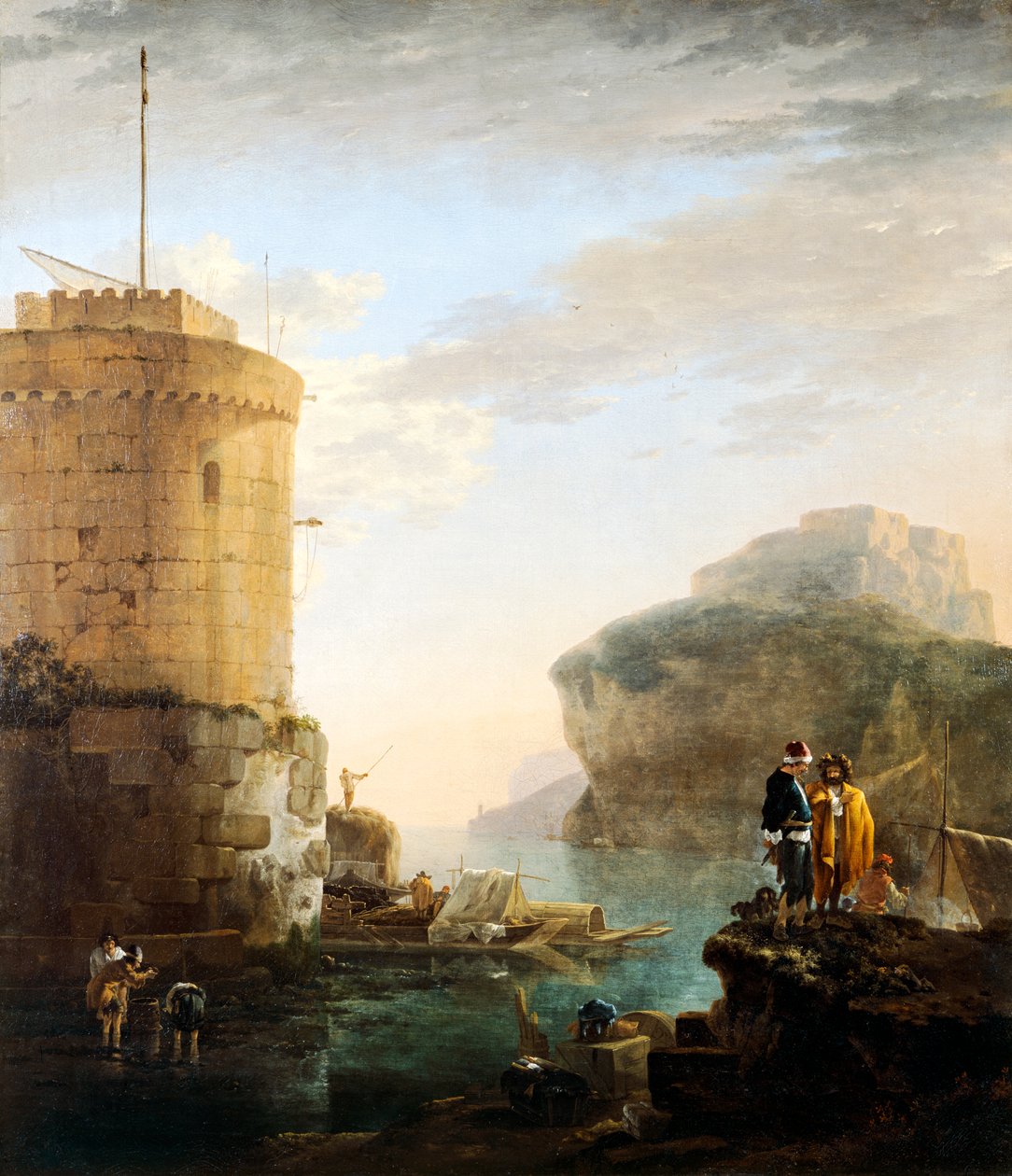 Harbour Scene (olja på duk) av Jan Asselijn