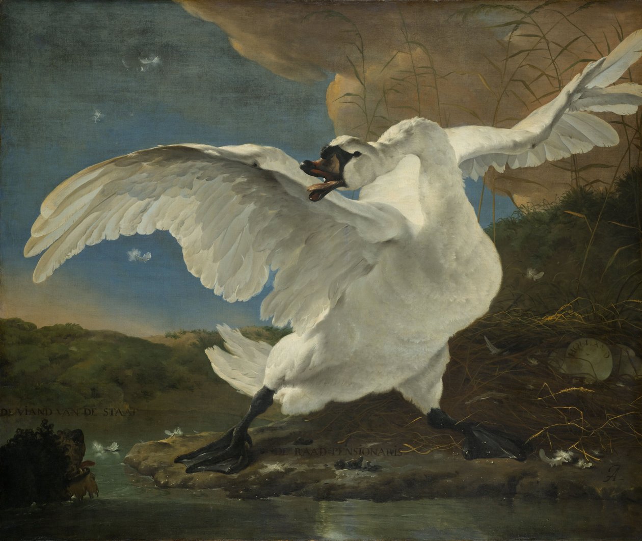 Den hotade svanen, ca 1650 av Jan Asselyn