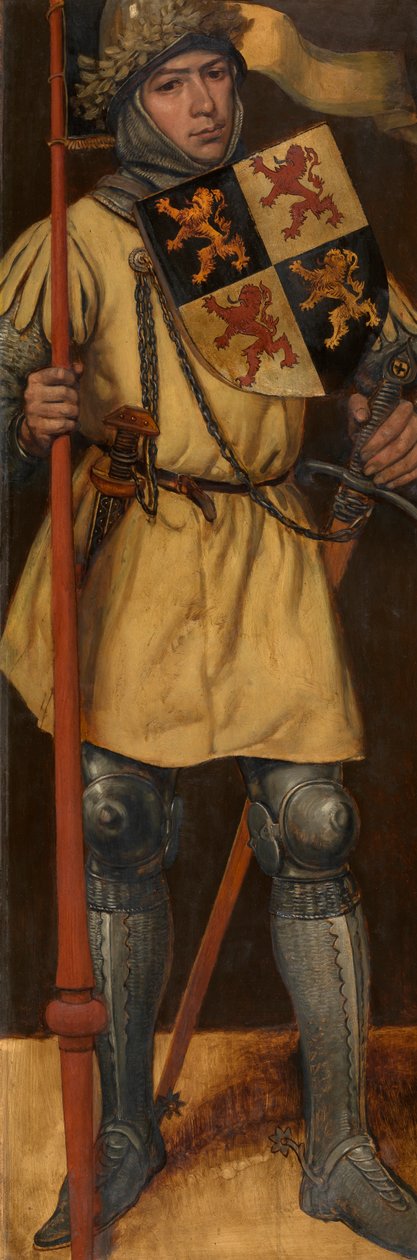 Johannes I, hertig av Brabant (olja på panel) av Jan August Hendrik Baron Leys