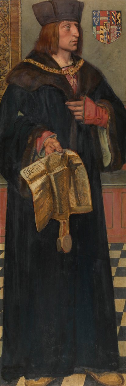 Maximilian I, helig romersk kejsare (olja på panel) av Jan August Hendrik Baron Leys