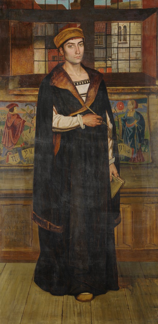 Målaren Quinten Massijs (olja på duk) av Jan August Hendrik Baron Leys