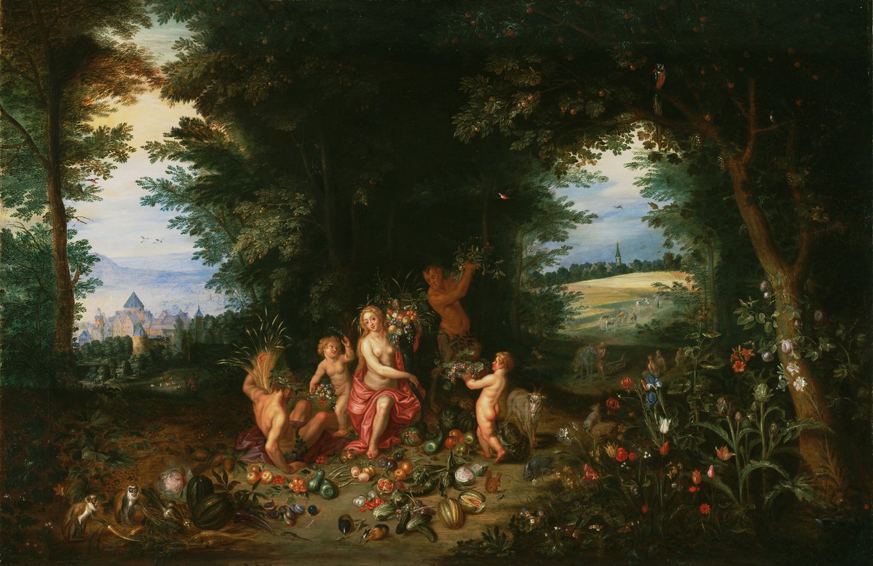 Landskap med Ceres (Allegori över jorden) av Jan & Balen Hendrik van (1575-1632) Brueghel