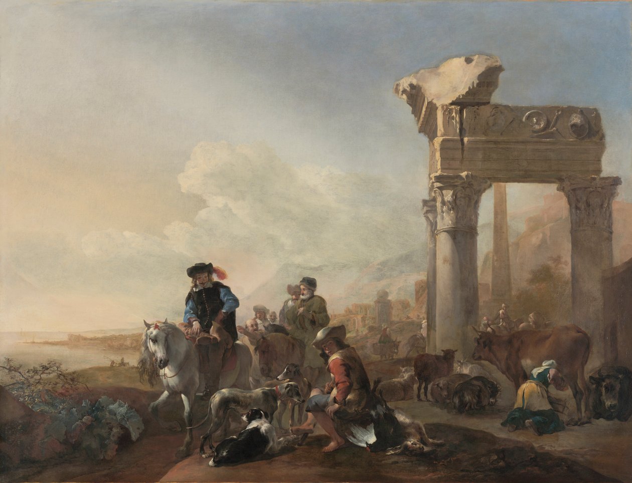 Jägare nära ruiner, 1648. av Jan Baptist Weenix