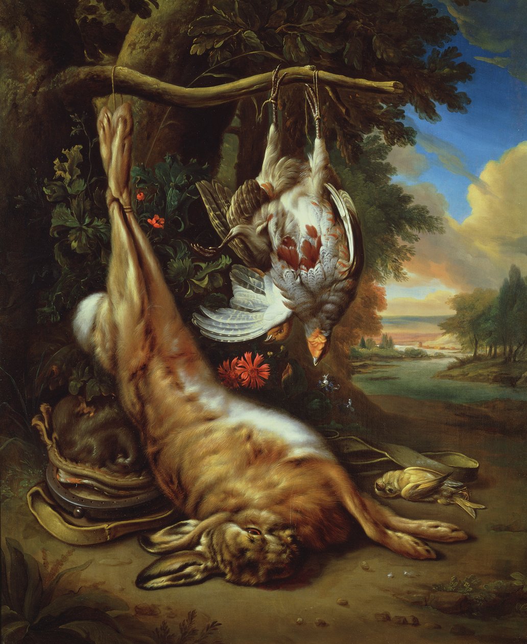 Stilleben av spel av Jan Baptist Weenix