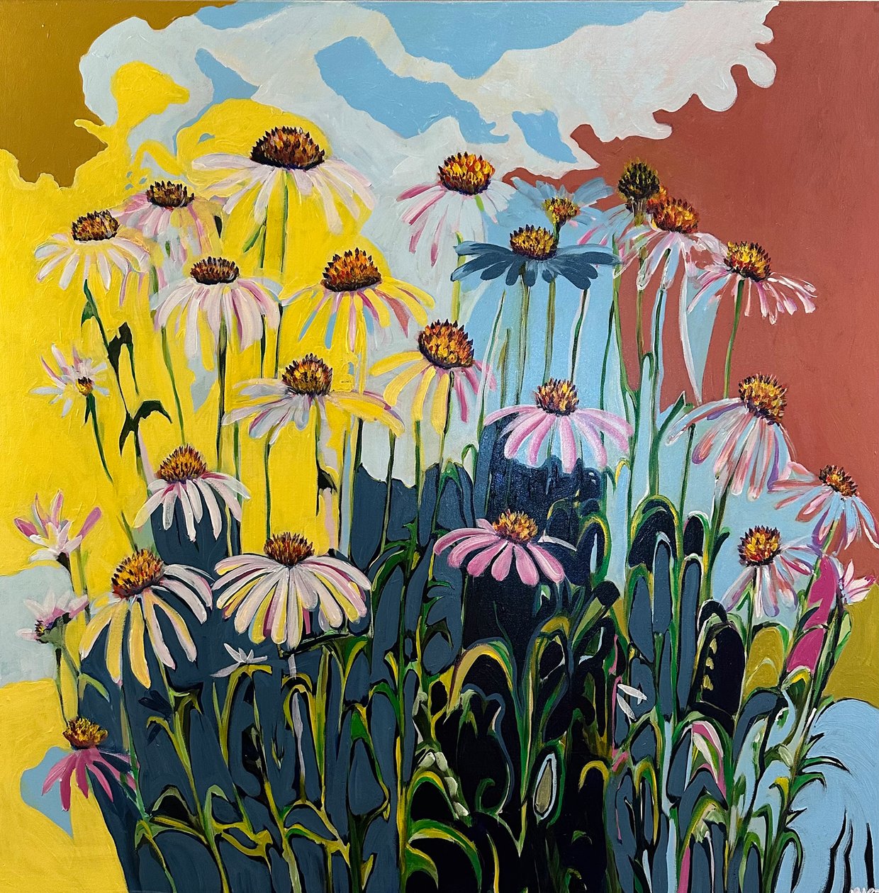 Kotteblomma, 2024 (akryl på duk) av Jan Barzottini