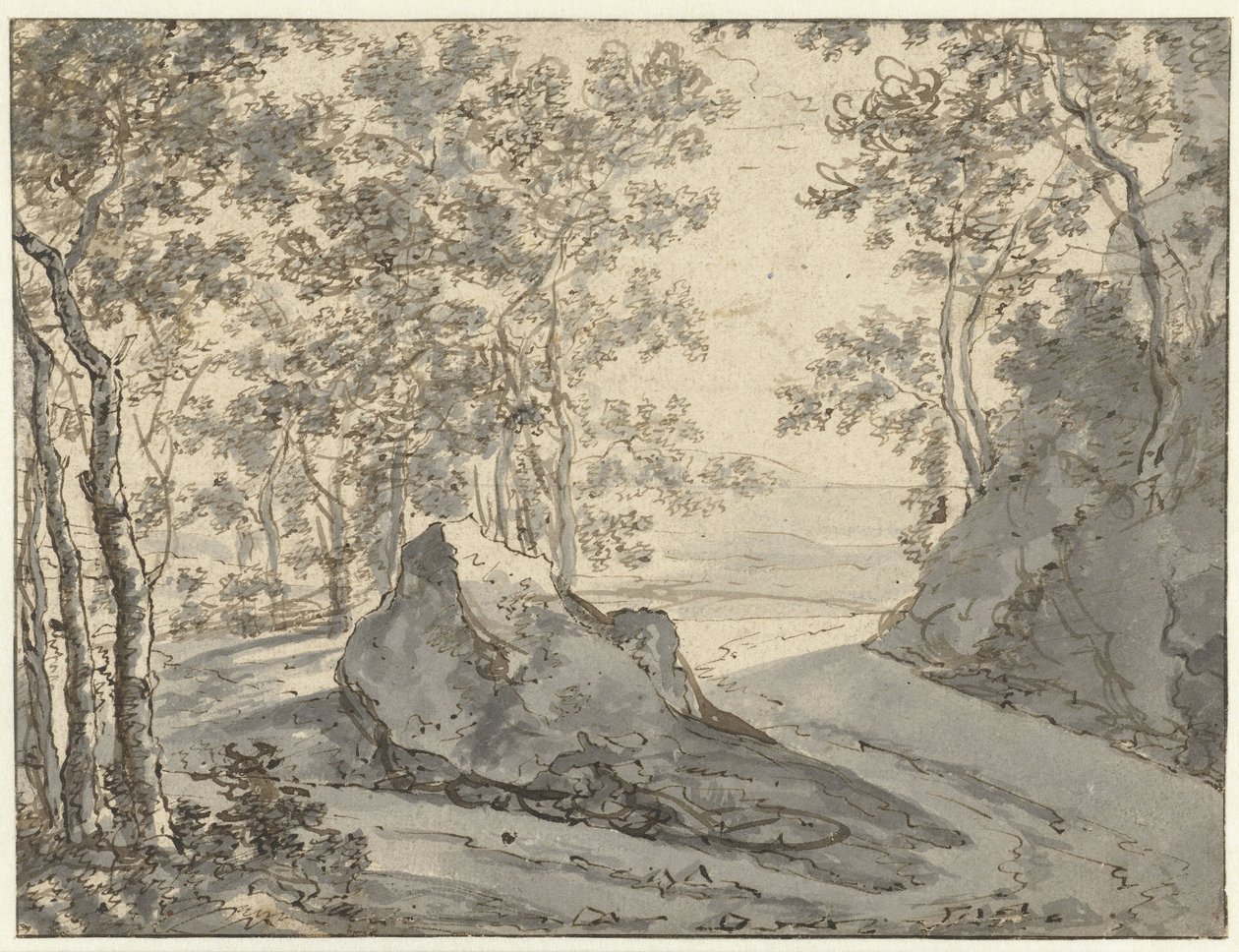 Korsning i kanten av en skog av Jan Both (possibly)