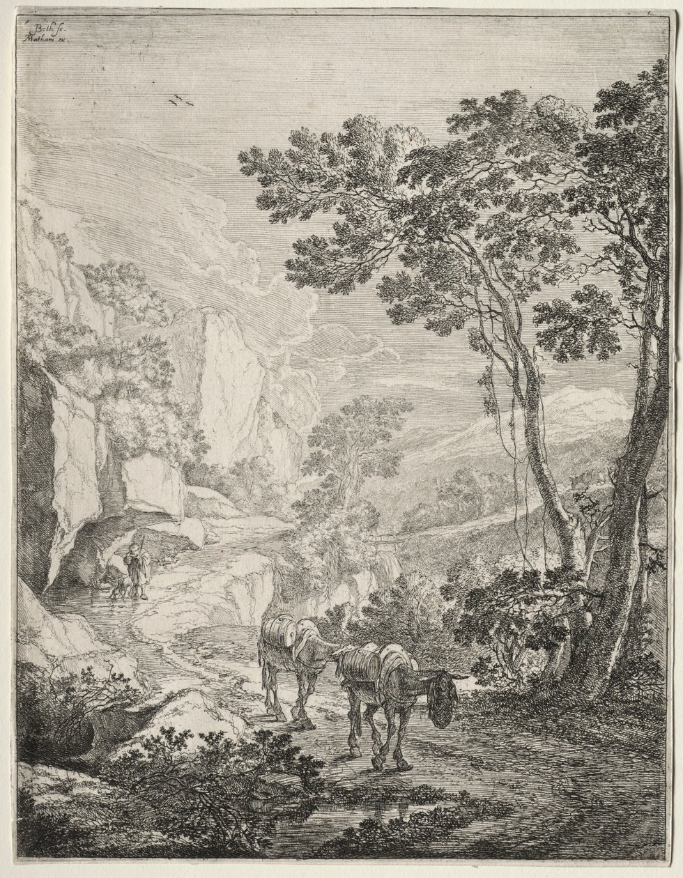De två mulorna. Rocca Aquatico nära Ancona av Jan Both