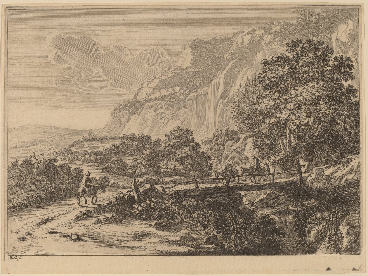 Träbron vid Sulmona nära Tivoli av Jan Both