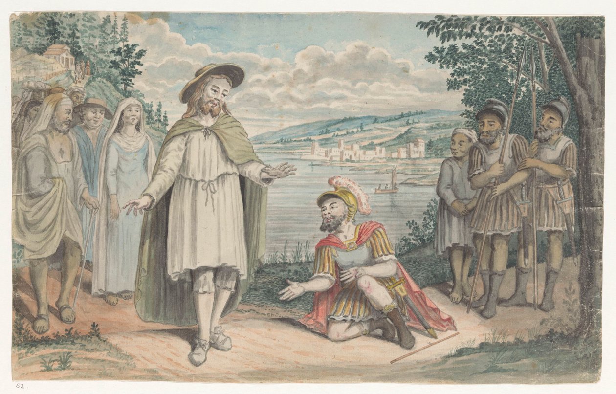 Centurion of Capernaum knäböjer inför Kristus av Jan Brandes
