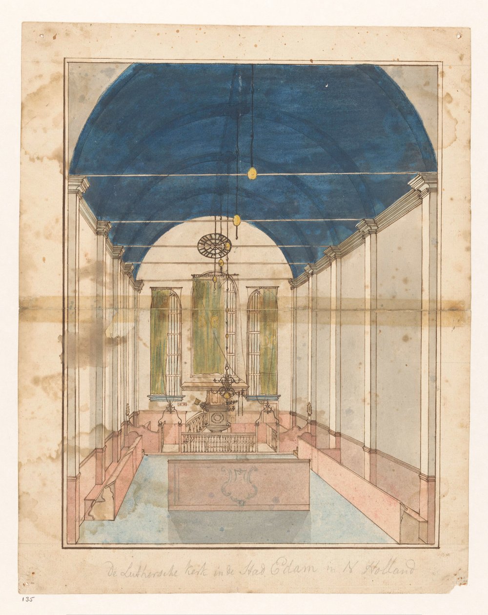 Lutherska kyrkan i Edam Den lutherska kyrkan i staden Edam i N Holland (titel på objekt) av Jan Brandes