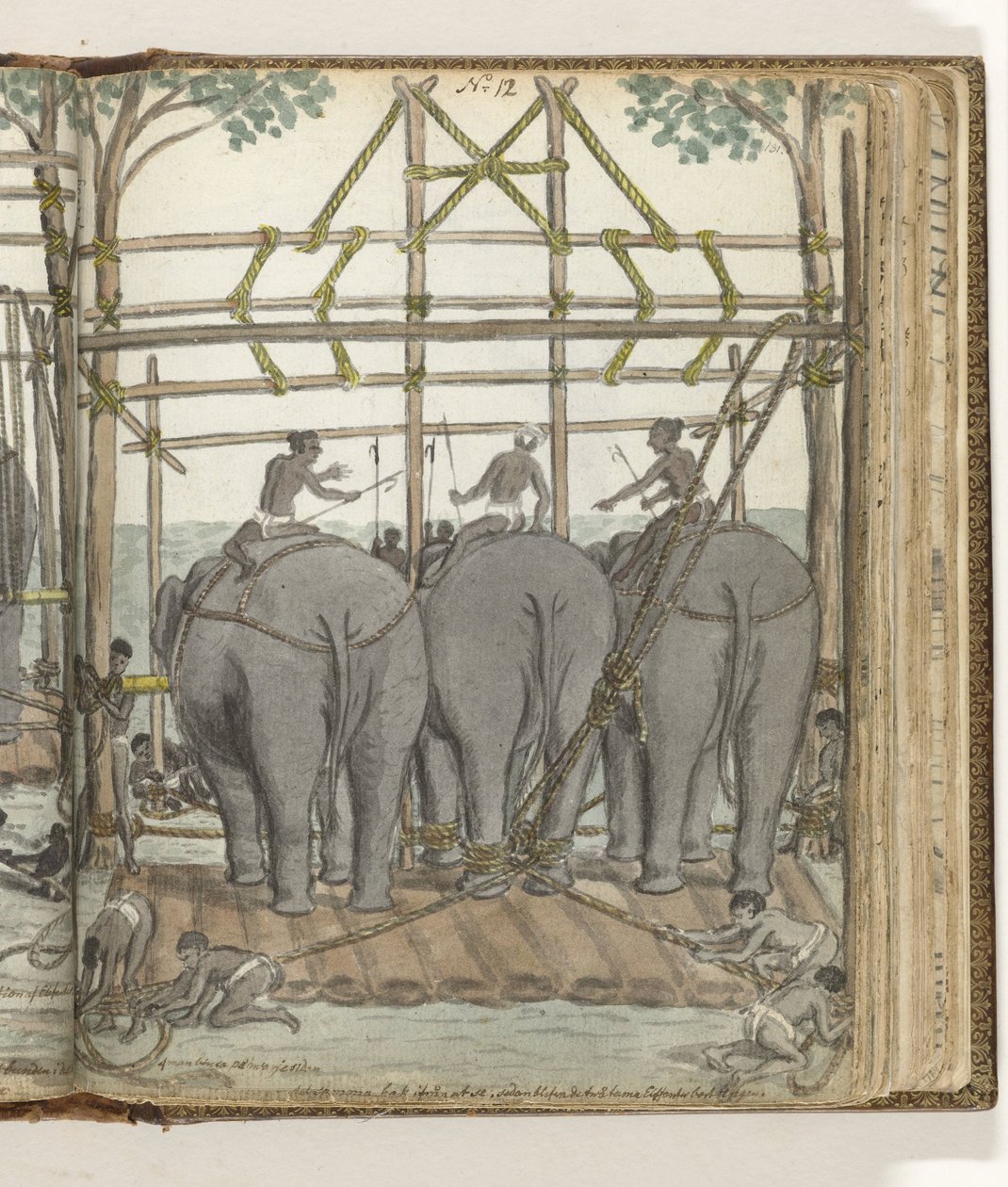 Tämja en vild elefant i det tillfälliga stallet, bakifrån av Jan Brandes