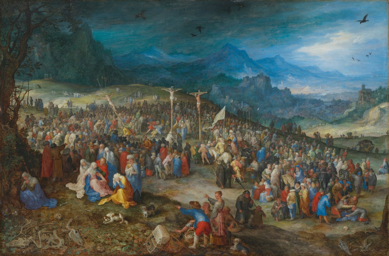 German: Kalvarienberg Calvary av Jan Brueghel the Elder