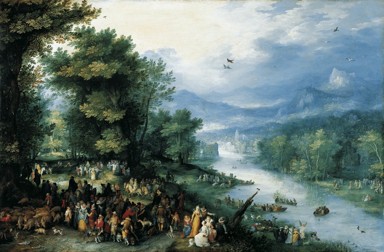Landskap med unge Tobias av Jan Brueghel the Elder