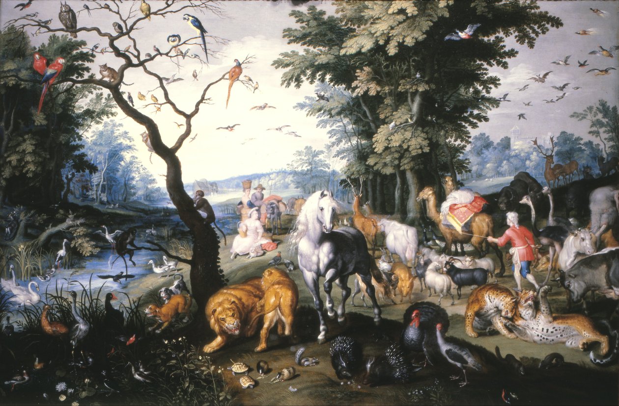Djuren som kommer in i Noaks ark av Jan Brueghel the Younger
