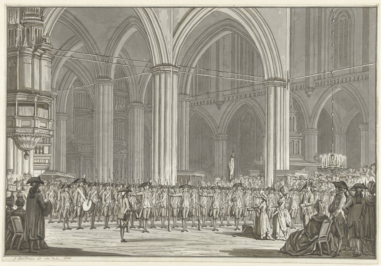 Pro Patria Society i den nya kyrkan, 1786 av Jan Bulthuis (signed by artist)