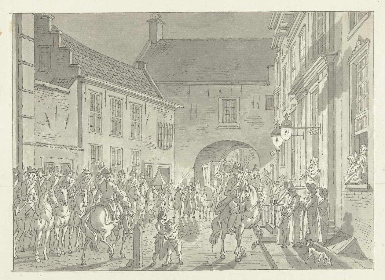 L.P. fördes från spegeln till fängelseporten, 1795 av Jan Bulthuis