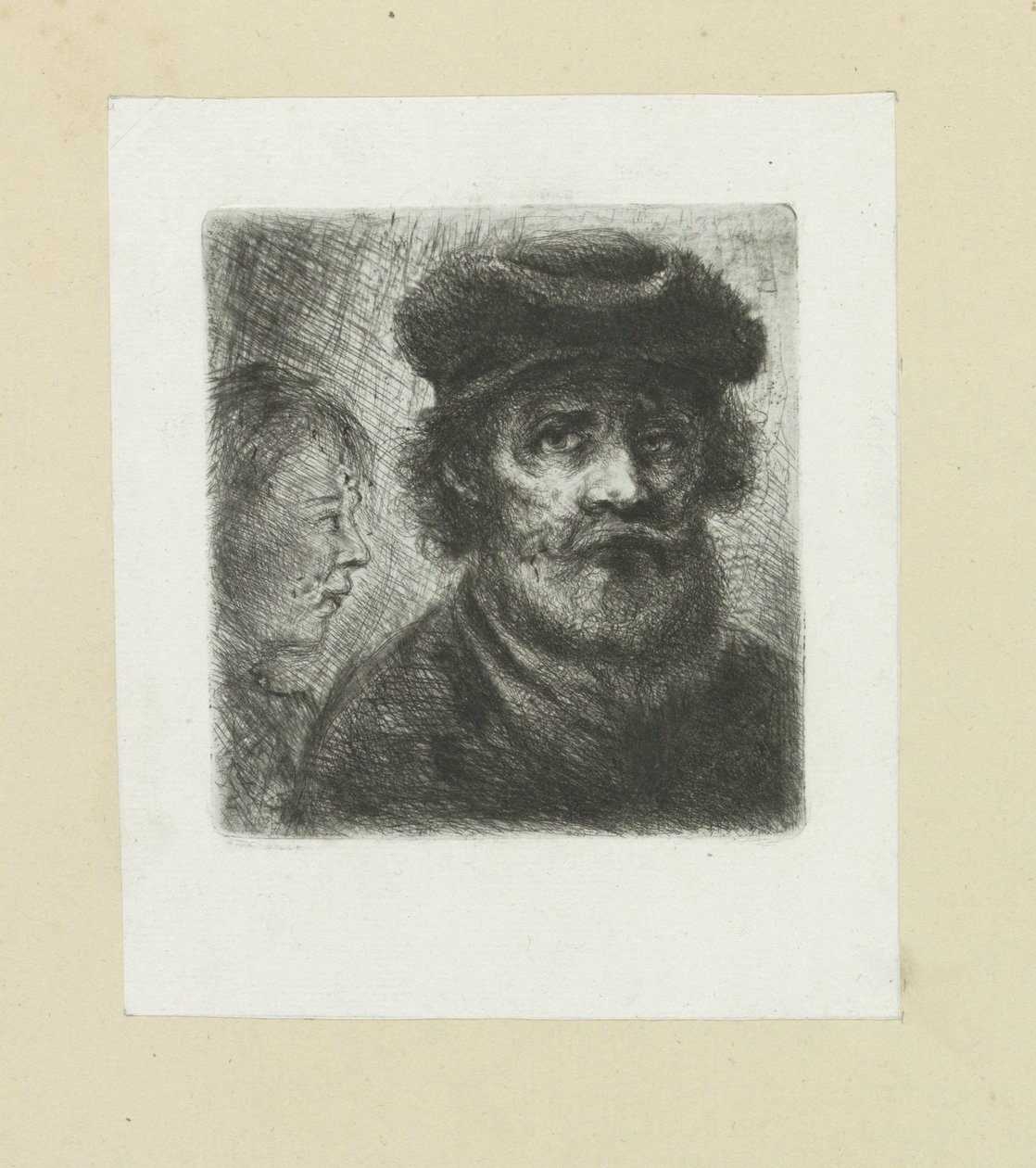 Jonge man in bebaarde man The Compleat Work of Etchings av John Chalon / Oeuvre Complette des Eaux Fortes av Jean Chalon (serietitel) av Jan Chalon