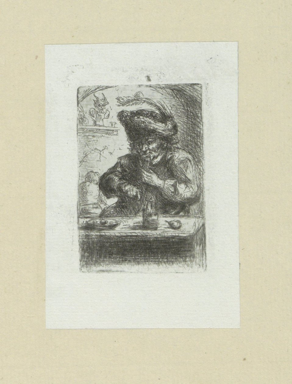 Man aan de eettafel The Compleat Work of Etchings av John Chalon / Oeuvre Complette des Eaux Fortes av Jean Chalon (serietitel) av Jan Chalon