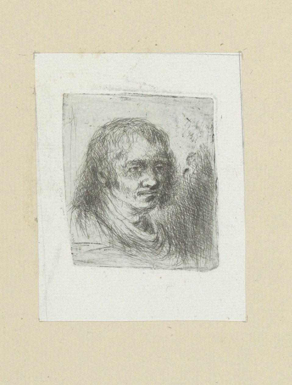 Volwassen man met halflang haar The Compleat Work of Etchings av John Chalon / Oeuvre Complette des Eaux Fortes av Jean Chalon (serietitel) av Jan Chalon