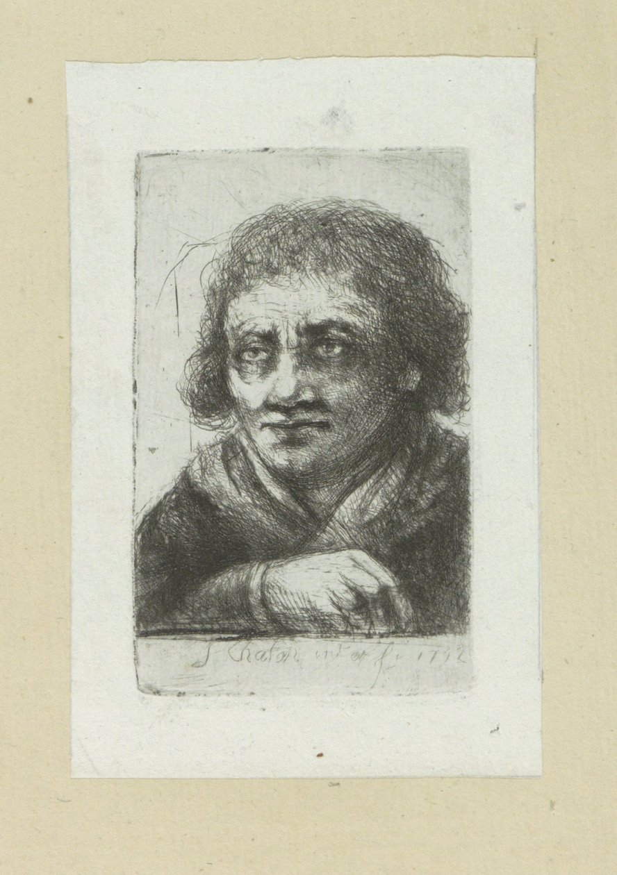 Vuxen man, hans högra hand synlig The Compleat Work of Etchings av John Chalon / Oeuvre Complette des Eaux Fortes av Jean Chalon (serietitel) av Jan Chalon
