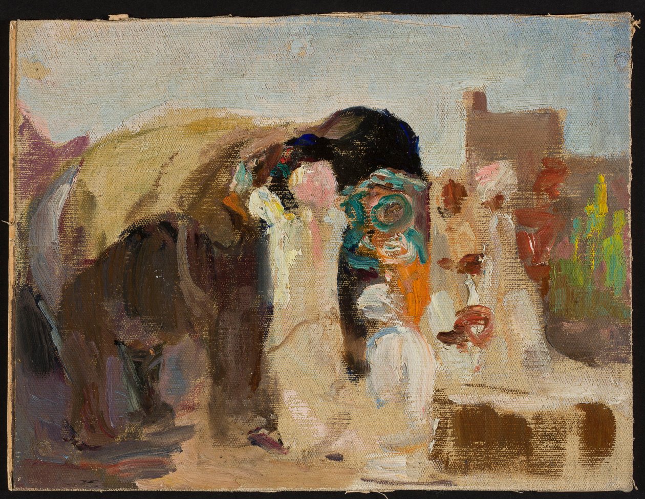 Jaipur - målning av en elefant. Från en resa till Indien av Jan Ciągliński