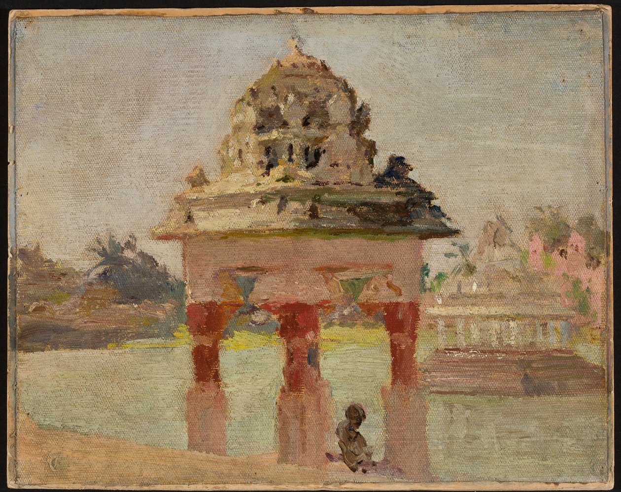 Madras – en tempel med en helig sjö. Från en resa till Indien av Jan Ciągliński