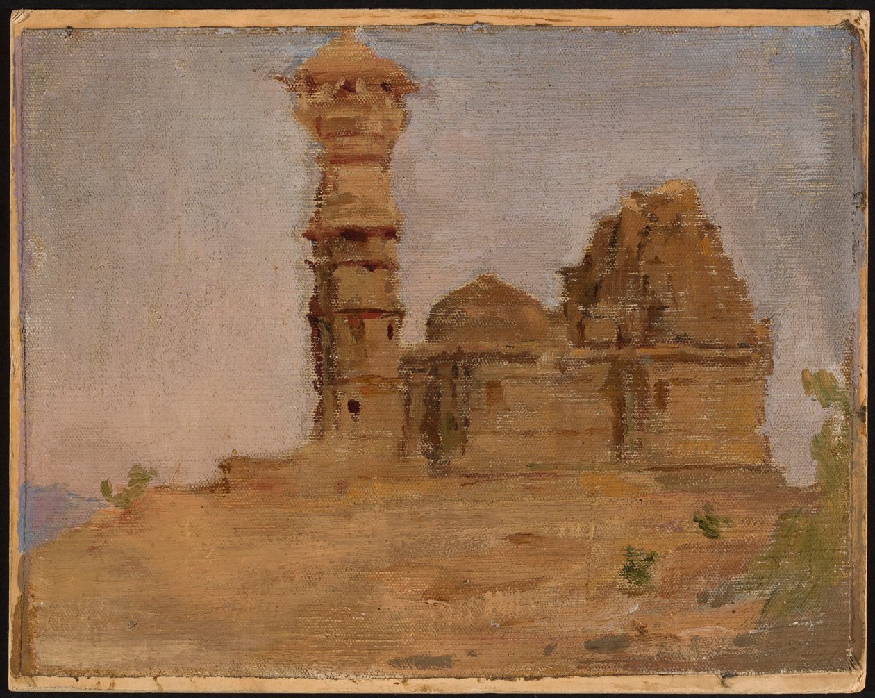 Övergivet antikt tempel i Chittorgarh. Från en resa till Indien av Jan Ciągliński