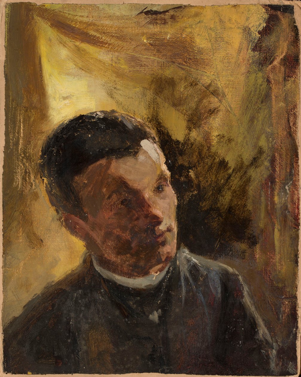 Porträtt av Aleksander Leński (1847-1908), rysk konstnär av Jan Ciągliński