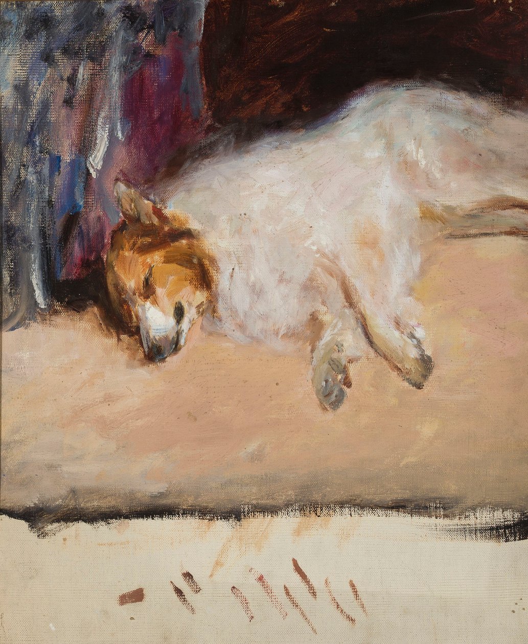 Studie av en sovande hund till "Porträtt av furst Golitsyn" av Jan Ciągliński