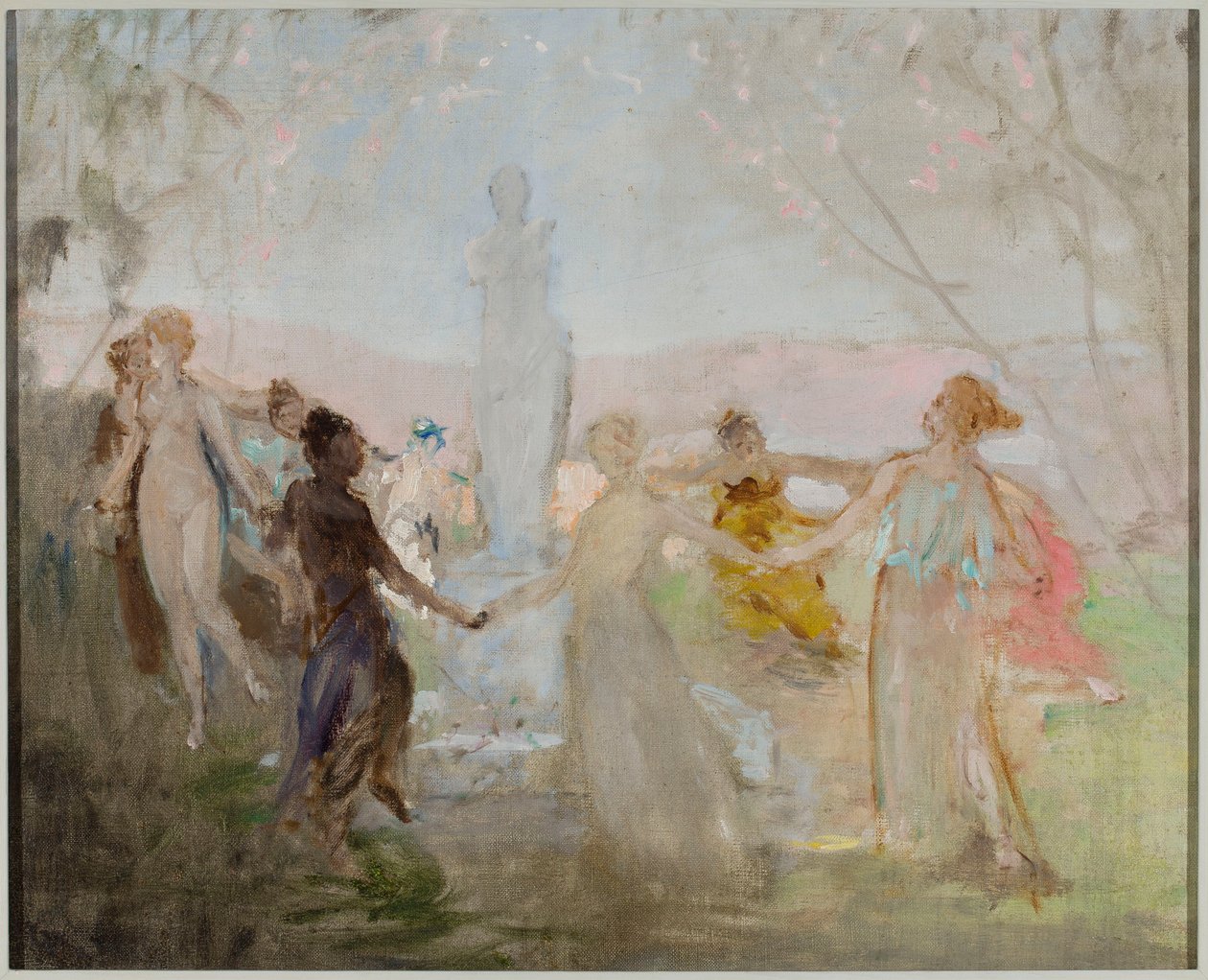 Skiss till målningen "Procession runt statyn Venus från Milo" av Jan Ciągliński