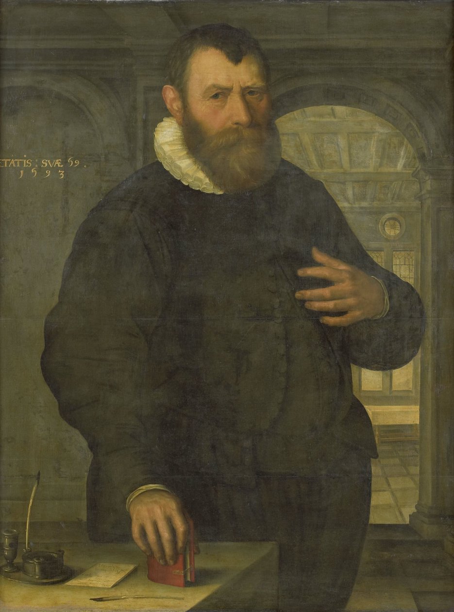Porträtt av Bartholomeus van der Wiere (1534-1603) av Jan Claesz. (attributed to)